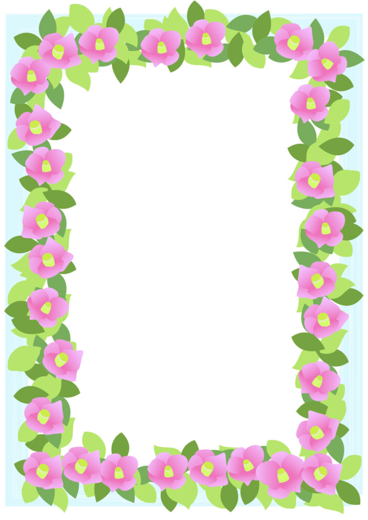 茶室に用いられる事の多い侘助（わびすけ）の花のフレームです。椿の一種で大変人気のあるお花です。 お茶会のお誘いや婦人会のご案内のテンプレートとしていかがでしょう