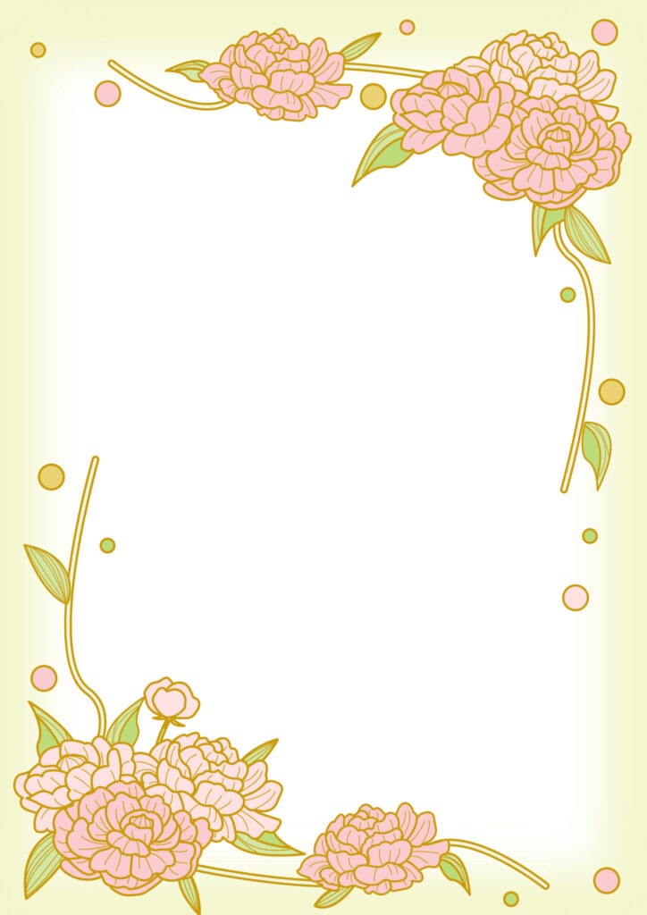大輪の花を咲かせる芍薬のフレー