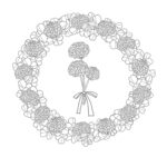 貼り絵アートや卒業式・送別会の寄せ書きにもおすすめ！かわいい塗り絵のテンプレート素材・シロツメクサのおしゃれなイラストデザインとなっております。ぬり絵として色を