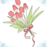 塗り絵 植物 チューリップ
