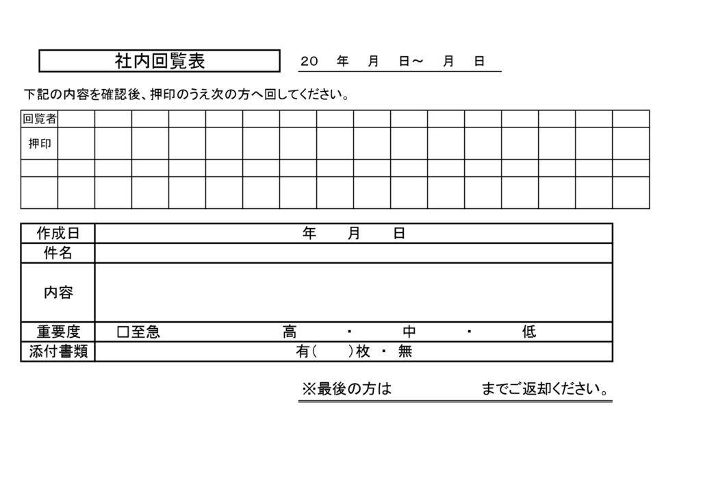 書き方が簡単で効率的な「社内回
