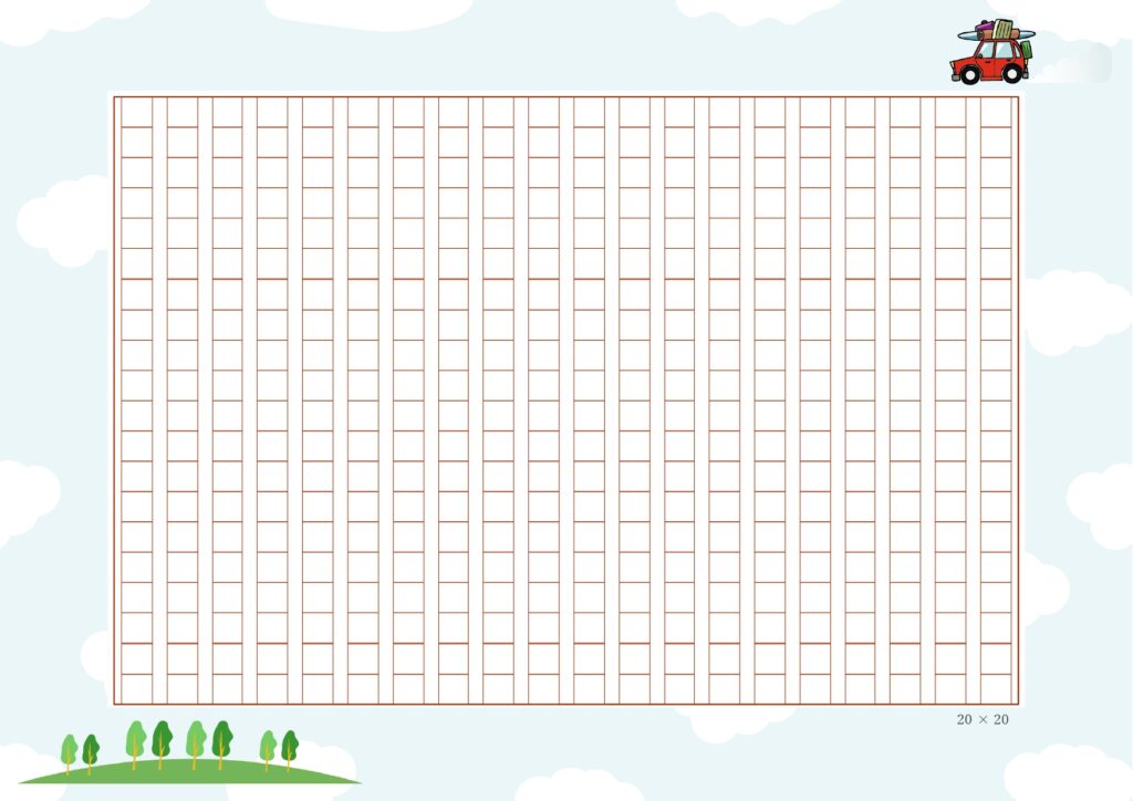 小学校の作文におすすめ！夏の思い出や夏の課題図書の読書感想文などにおすすめの原稿用紙のテンプレートになります。 車などのイラストが入っており、生徒が楽しく前向き