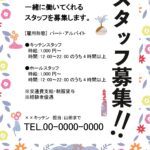 【オープニングスタッフ募集】新店オープンにぴったりな華やかな花柄フレーム付き求人テンプレート。レストラン、カフェ、雑貨店、レジャー施設など、新店に伴う、アルバイ