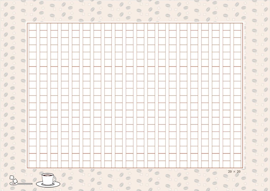 コーヒー柄のかわいい原稿用紙のテンプレート！ExcelやWord形式の原稿用紙となり、20字×20字の400字詰め原稿になります。 無地の無機質なフォーマットよ