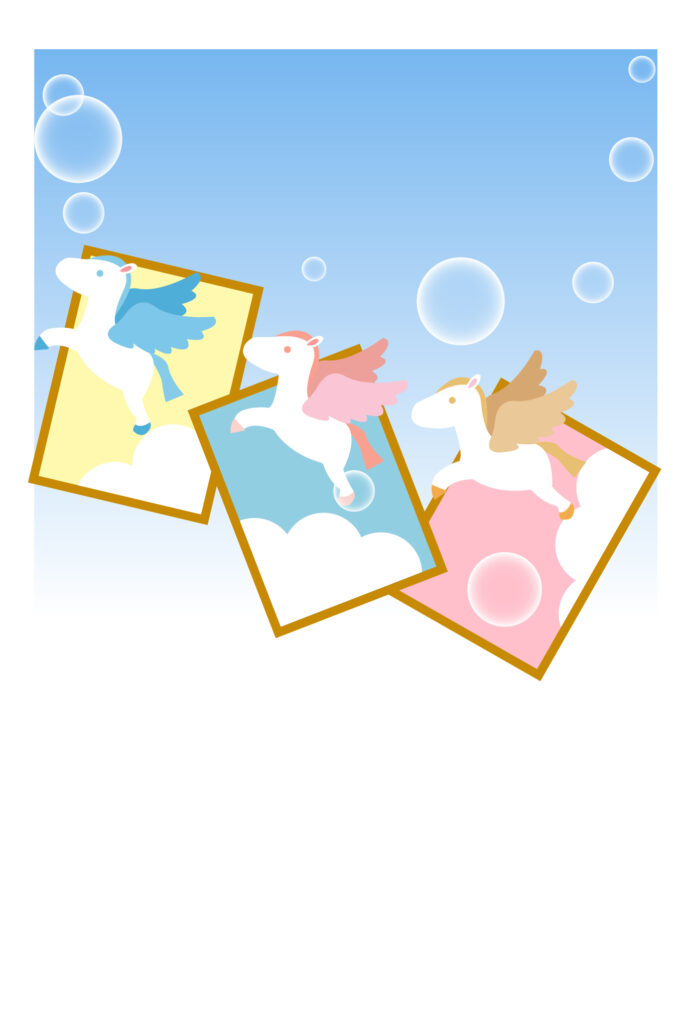 年賀状 2026年（丙午・午年）イラスト入り年賀状の素材 令和8年