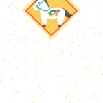 年賀状 2026年（丙午・午年）イラスト入り年賀状の素材 干支