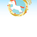 年賀状 2026年（丙午・午年）イラスト入り年賀状の素材 馬