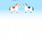 年賀状 2026年（丙午・午年）イラスト入り年賀状の素材 馬