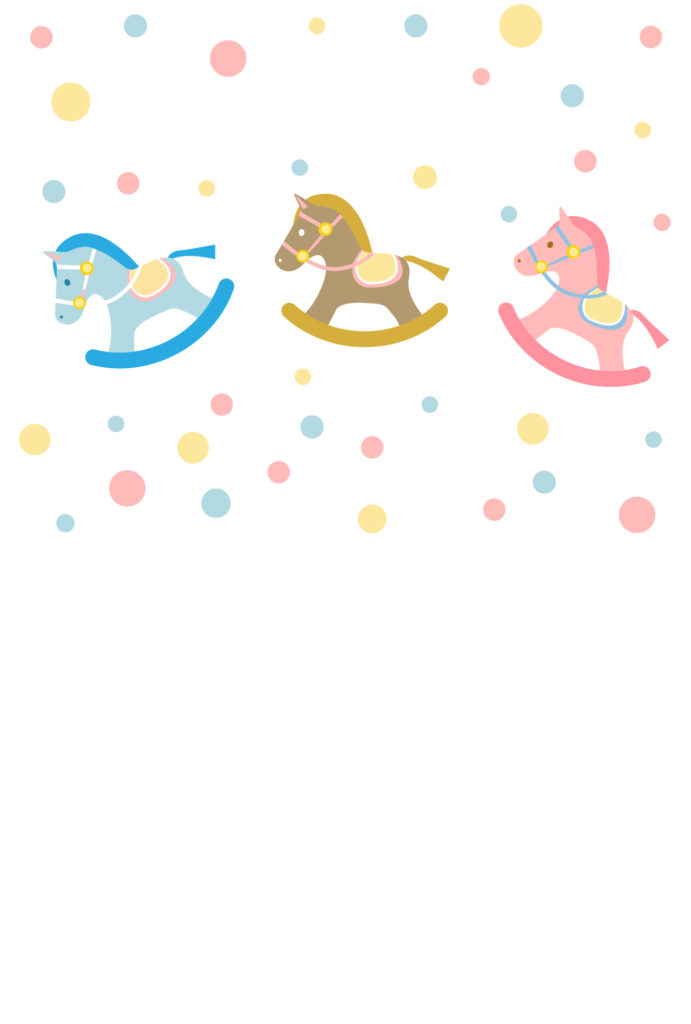 年賀状 2026年（丙午・午年）イラスト入り年賀状の素材 パステルカラー