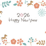 年賀状 2026年（丙午・午年）イラスト入り年賀状の素材 自然