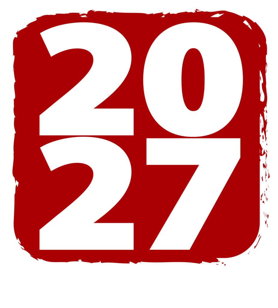 ２０２７年の西暦のスタンプ風アイコンです。赤いハンコ風がおしゃれなデザインですね。 新年のチラシやウェブのアイコンとして活躍します。 お正月や西暦を表すスタンプ