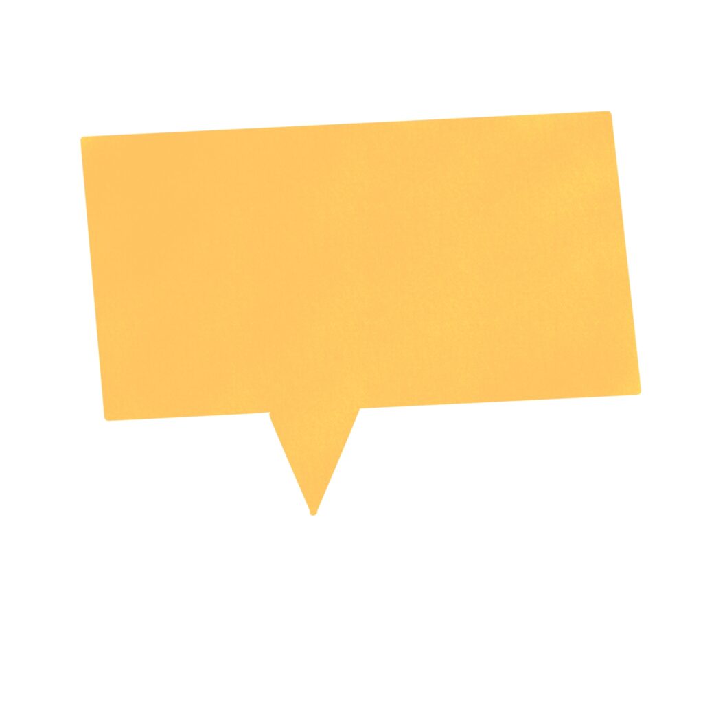 黄色の長方形吹き出し（スピーチ