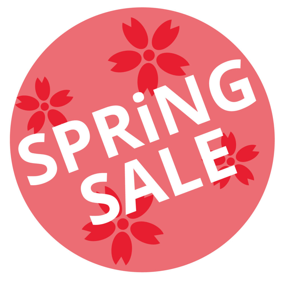 春の、スプリングセールのおしらせアイコンです。 春らしい花をちりばめたおしゃれなデザインになっています。 無料ダウンロードできますのでよろしくお願いいたします。