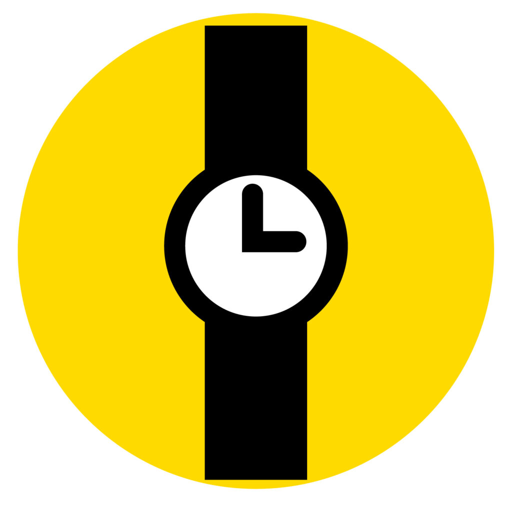 腕時計のアイコンです。「時間」「時刻」「待ち合わせ」といった意味合いを持つアイコンとして利用できます。 用途に合わせてご利用いただける幅広い素材ですのでよろしく