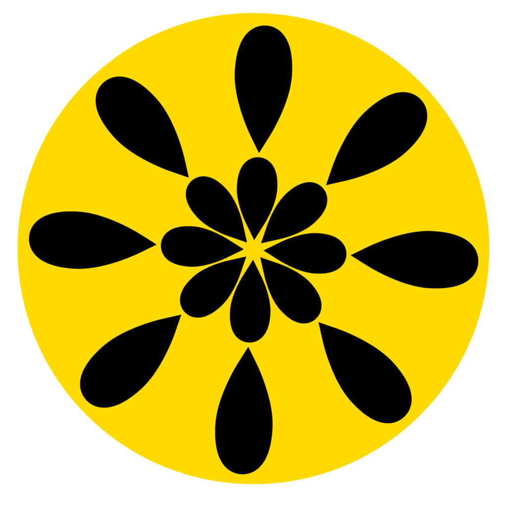 「花」のイメージとしてご利用いただけますアイコン素材です。 かわいいシンボルのデザインです。 また「エネルギー」などの活力あるイメージとしてご利用もいいかとおも