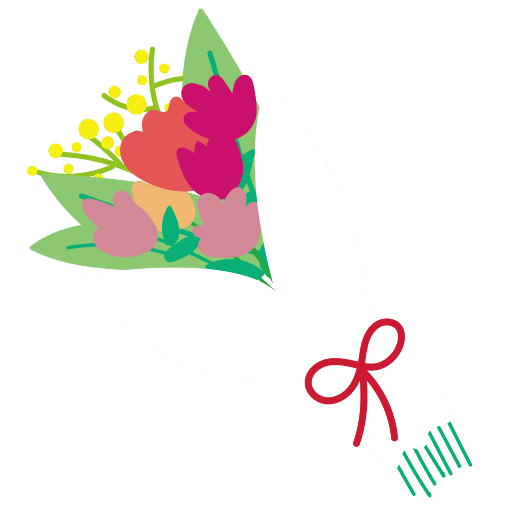 カラフルなチューリップやミモザ