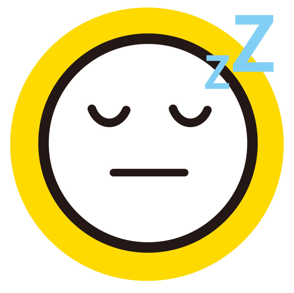 すやすや眠る、ほっこりかわいい表情のアイコン素材です。 おやすみ・休憩・癒しシーンなど、かわいいデザインにぴったりです。 WEBサイト、アプリなど幅広いシーンで