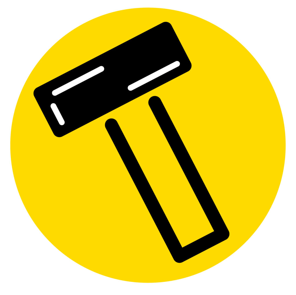 トンカチのアイコン素材です。 ハウスメーカーや住宅系のチラシやウェブのアイコンとして活躍します。 日曜大工などにも使えますね。 用途に合わせてご利用いただける幅