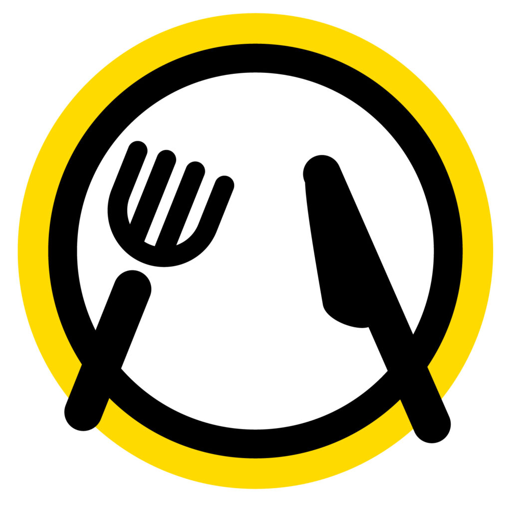 お皿とフォークとナイフのイラス