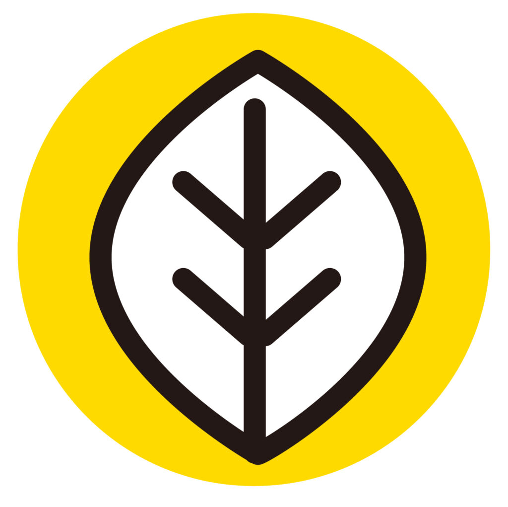 植物の葉のかわいいアイコン素材です。 自然なリーフの素材としてご利用いただけます、自然、環境、健康、エコ（エコロジー）、リサイクルを象徴するアイコンとしてご利用