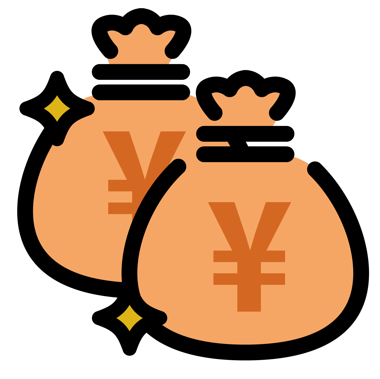 お金のかわいいアイコンです。 お金持ちのシンボルや銀行や証券などお金のアイコンとしてご利用可能です。 - シムム
