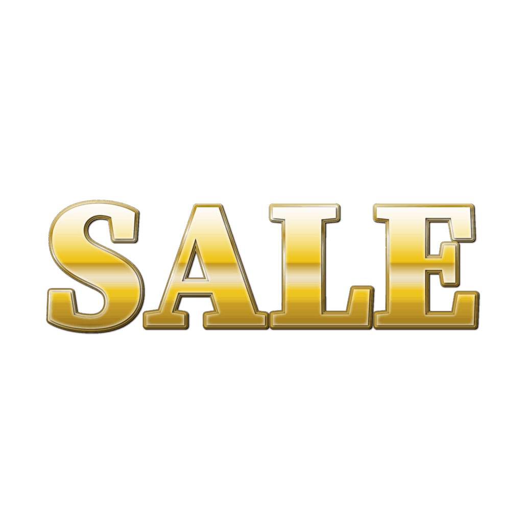 ゴールドの光沢が輝く「SALE