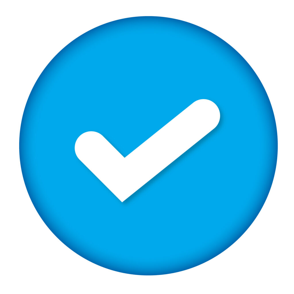 立体的なチェックマークのアイコ