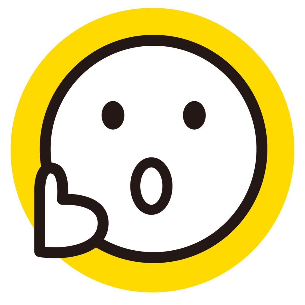 「OK」や「oh!」といった感嘆を表したり、「秘密だよ」といったメッセージを伝えるために使われるかわいいアイコンです。リアクションや感情表現としてご利用ください