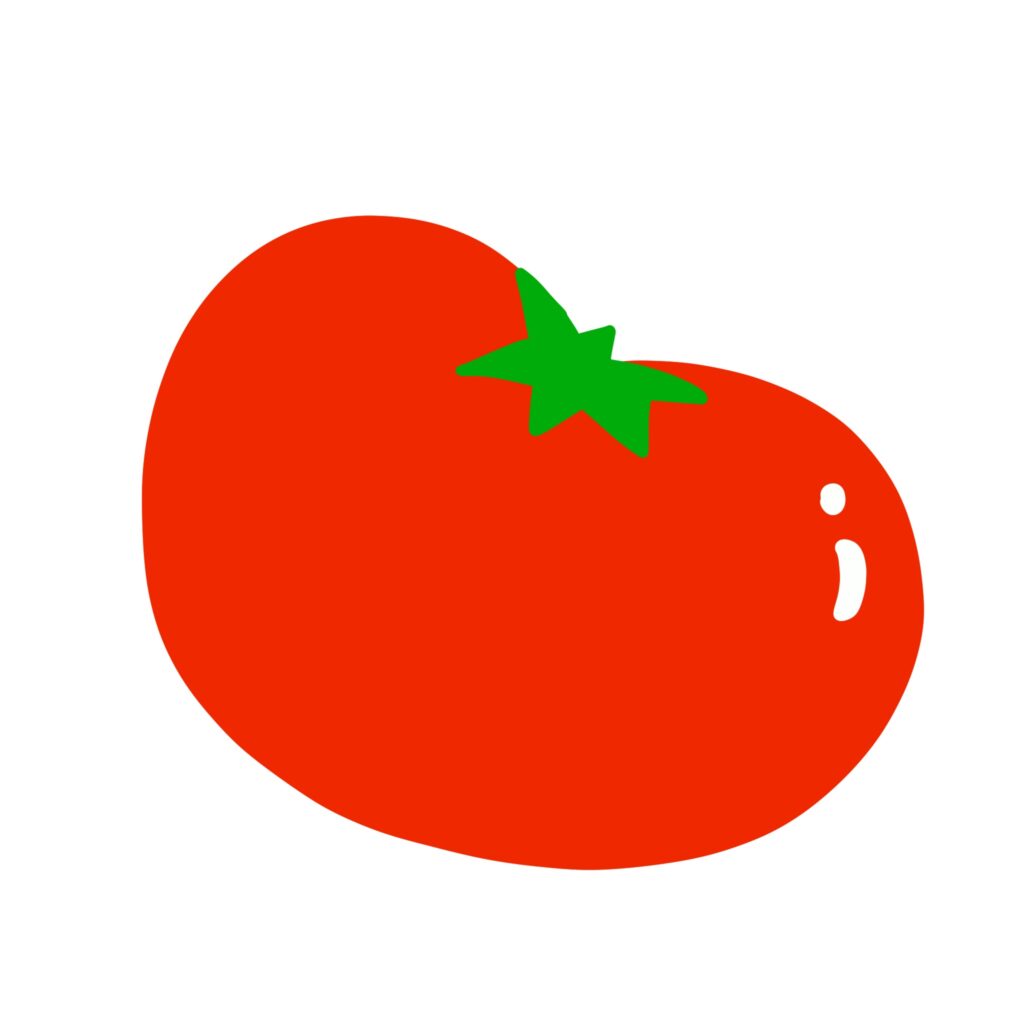 シンプルな手描き風のトマトのイ