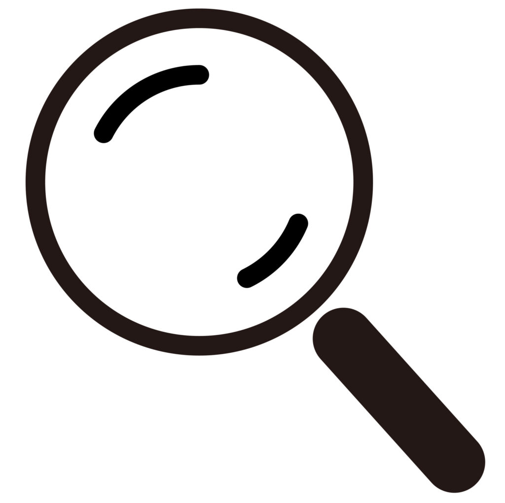 Searchマークのアイコンです。 ウェブのアイコンとしてやビジネス系のアイコンなど使い勝手は無料です。 チラシのアイコンとしてもご利用できるシンプルなアイコン