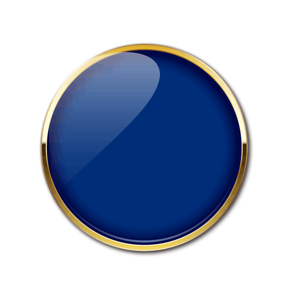 深い青色と金色の縁取りが上品な