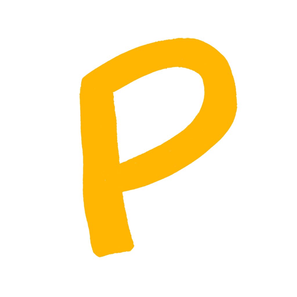 オレンジで描かれた手書き風の「