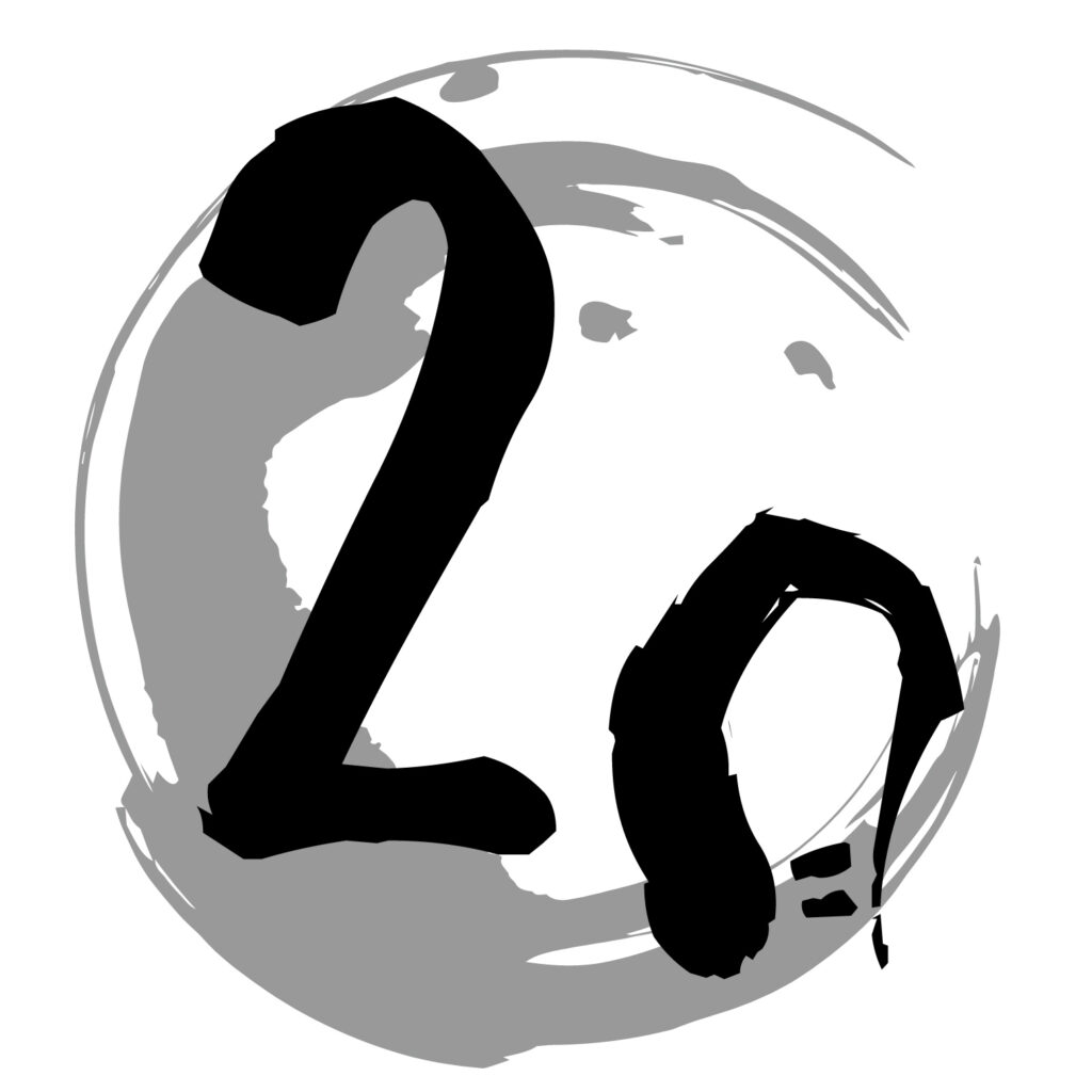 和風テイストの筆のあしらいがお