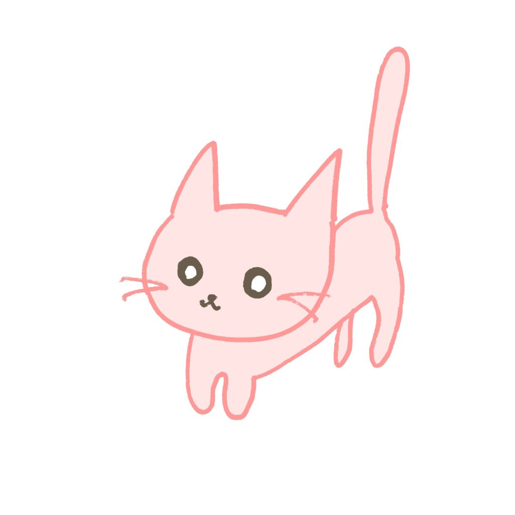 やさしいピンク色で描いた、かわ