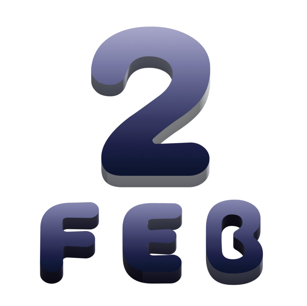 2月（February）の英語の略です。濃いブルーから紫っぽいグラデーションで、冬の夜空のような落ち着いた雰囲気があります！無料ダウンロードできますのでよろしく