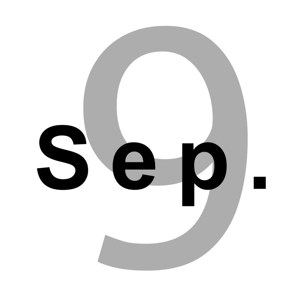 ９月を表すおしゃれな月の表示ア