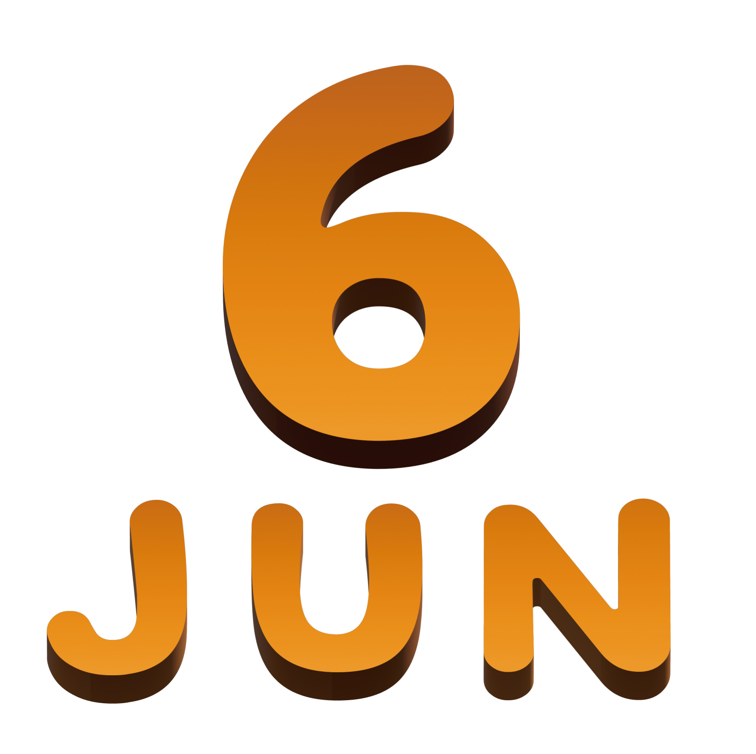 6月(June)の英語の略です。深みのあるオレンジ色です。シリーズで日付のアイコンがありますので用途 - シムム