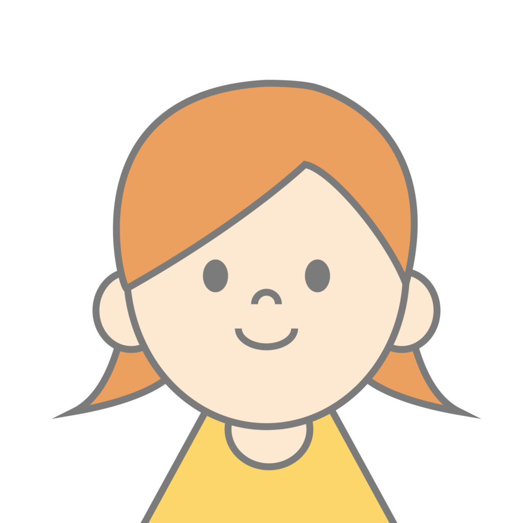 オレンジ色の髪の女の子を描いた