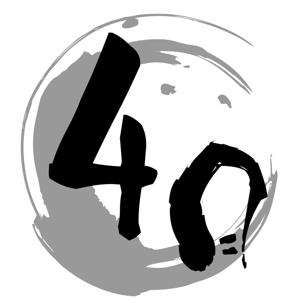 和風テイストの筆のあしらいがお