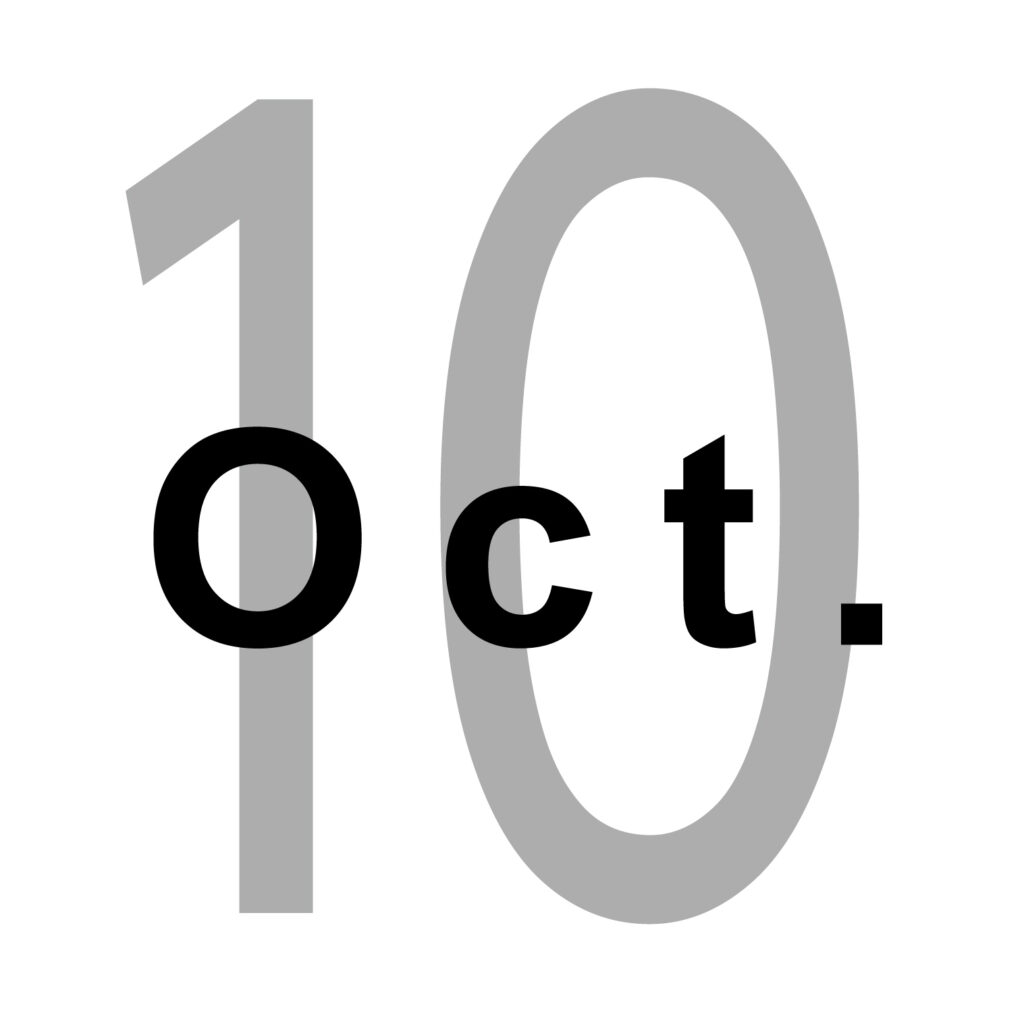 １０月を表すおしゃれな月の表示