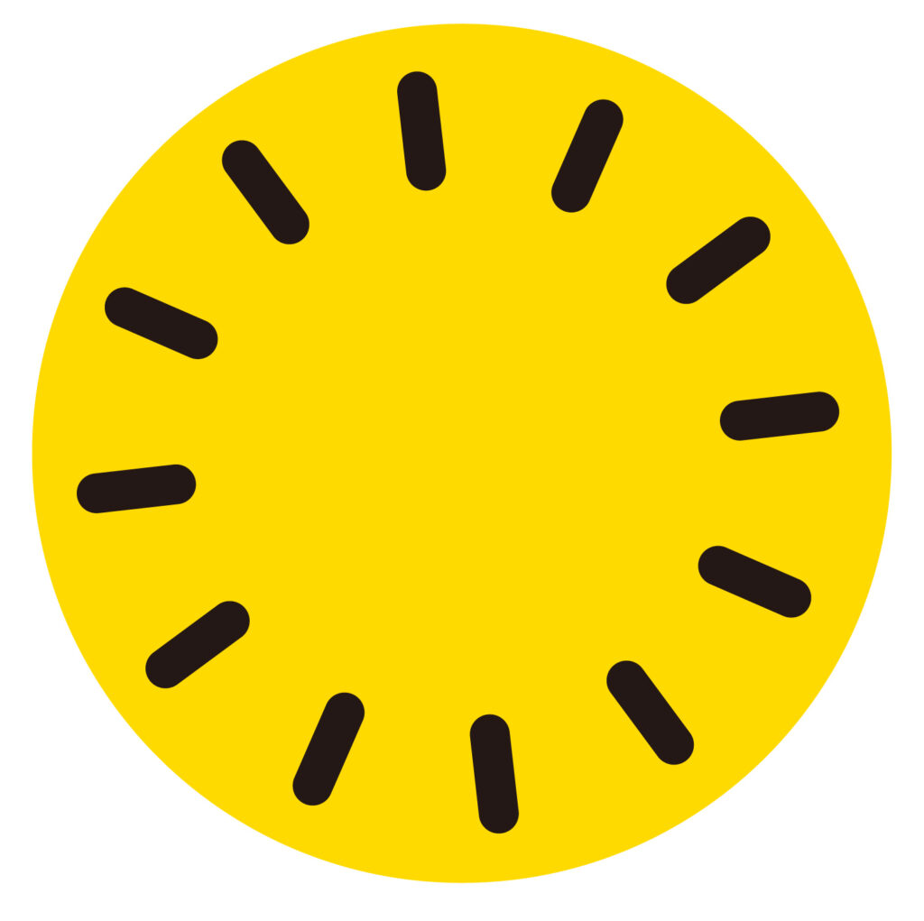 太陽や光、閃光を表すアイコンです。明るさ、エネルギッシュ、ポジティブといった意味もあります。フラッシュ、強調表示やフレームとしてもご利用できますのでダウンロード