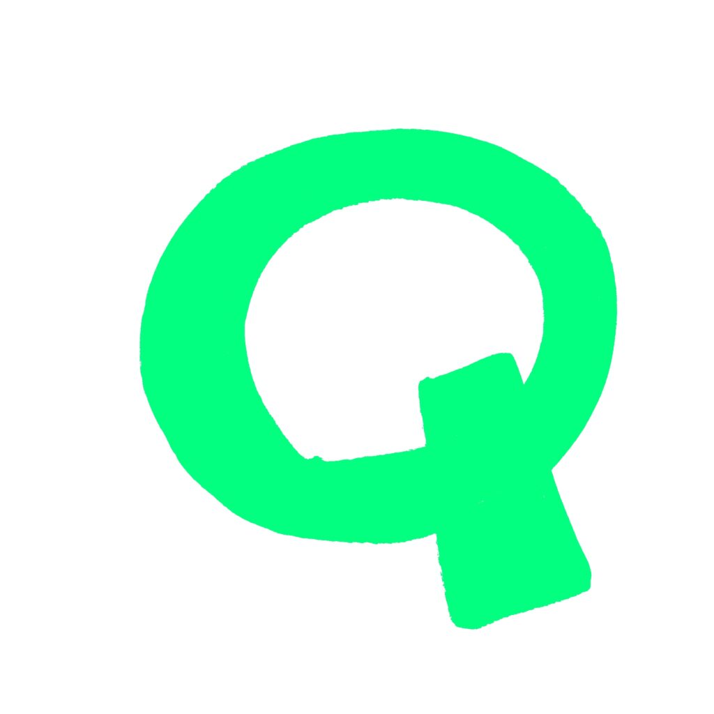 鮮やかなグリーンで描かれた、手