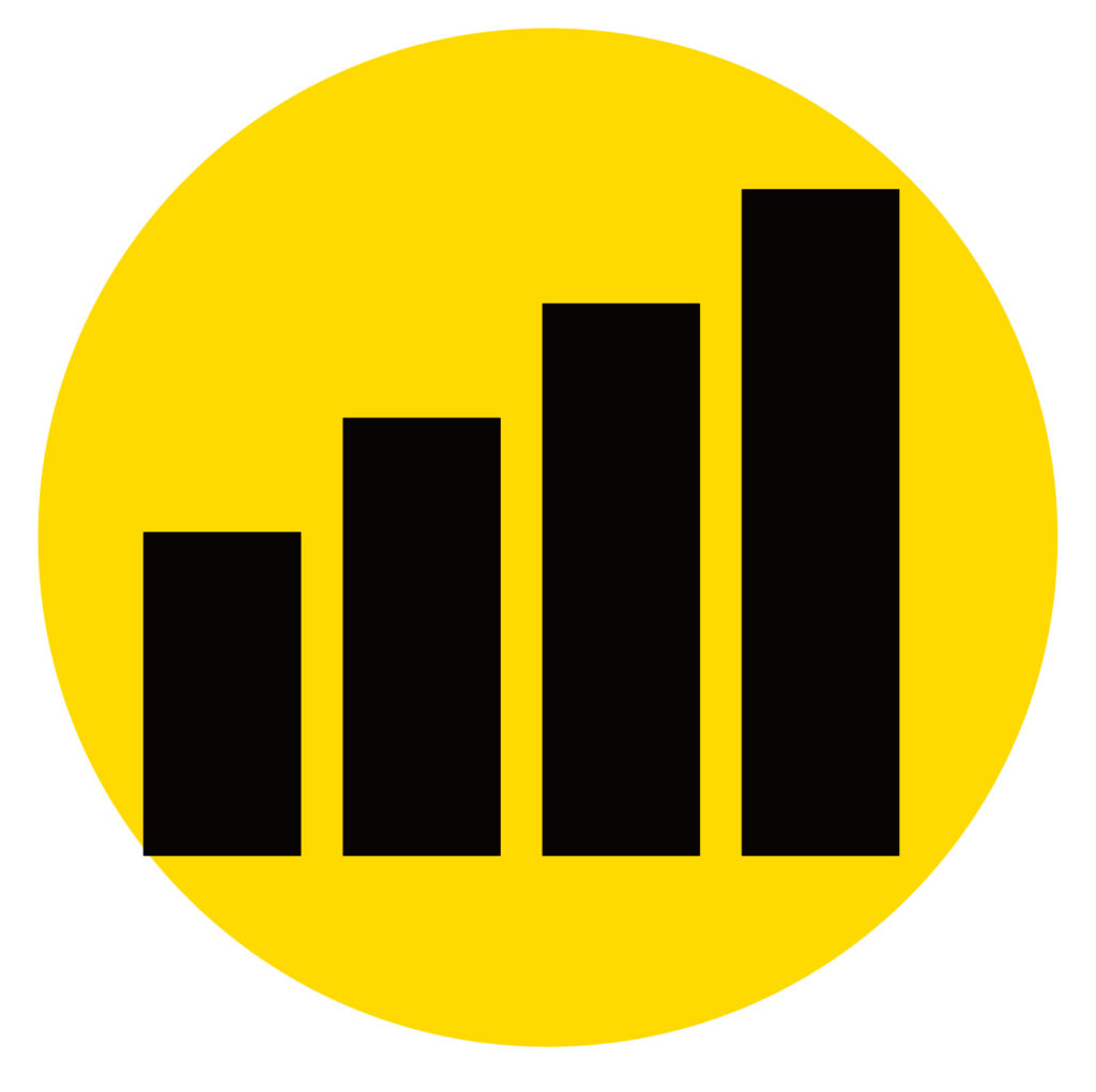 信号強度や電波強度を示すアイコ