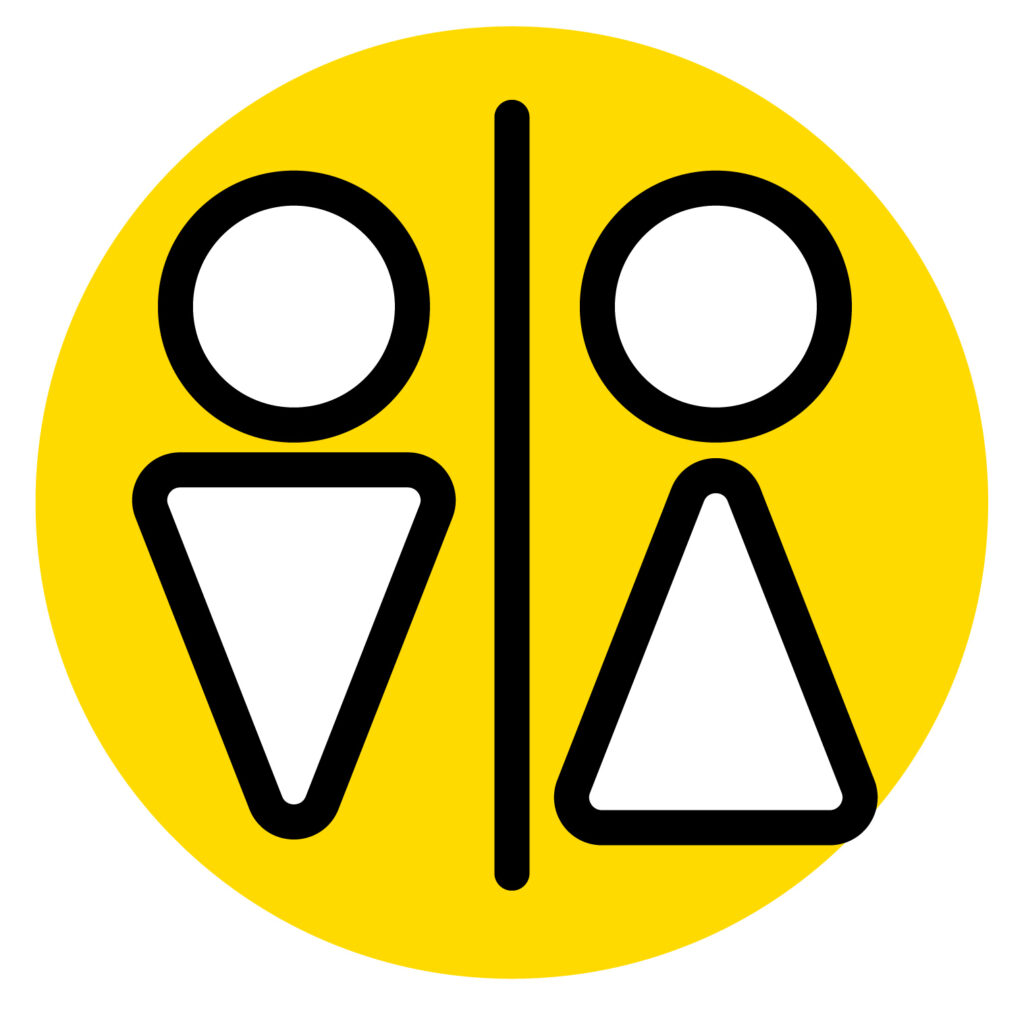 このアイコンは、男女または性別に関する情報を示すために使用できるアイコンです。トイレ、洗面所、更衣室を表すアイコンです。 無料ダウンロードできますのでよろしくお