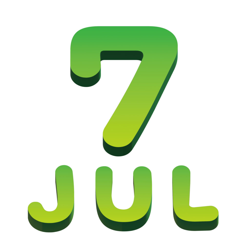 7月（July）の英語の略です。爽やかなグリーン系のグラデーションで、美しいアイコン素材です。 シンプルですが色々なシーンにつかえて便利です。Downloadし