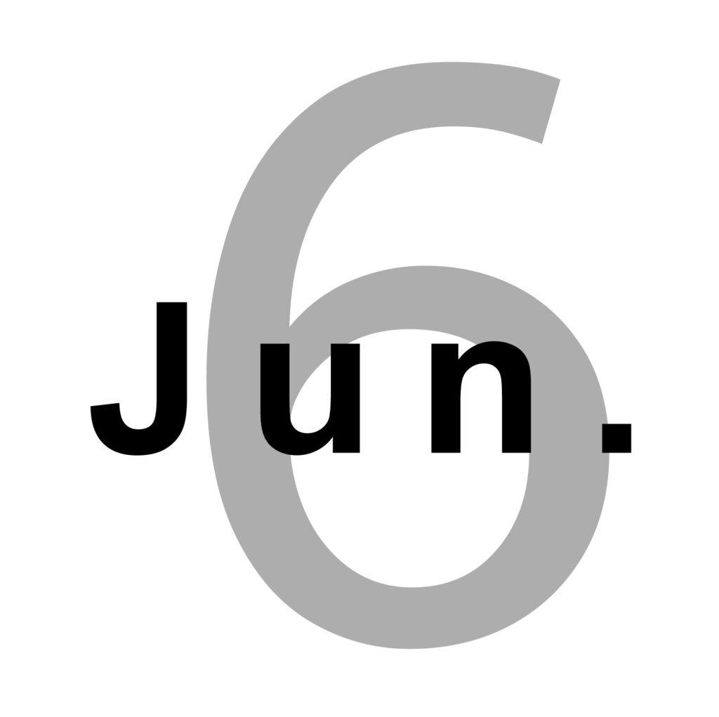 ６月を表すおしゃれな月の表示ア