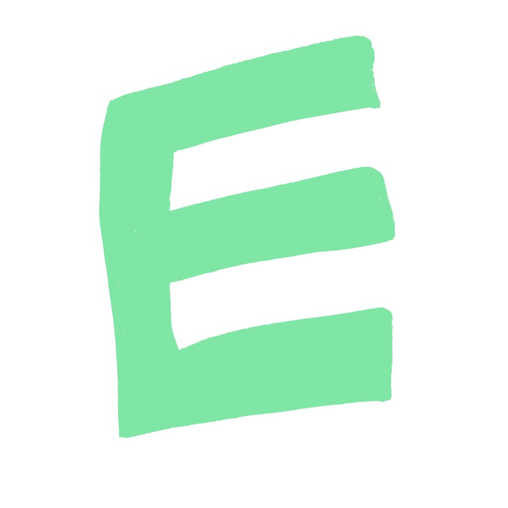 ミントグリーンで描かれた手書き