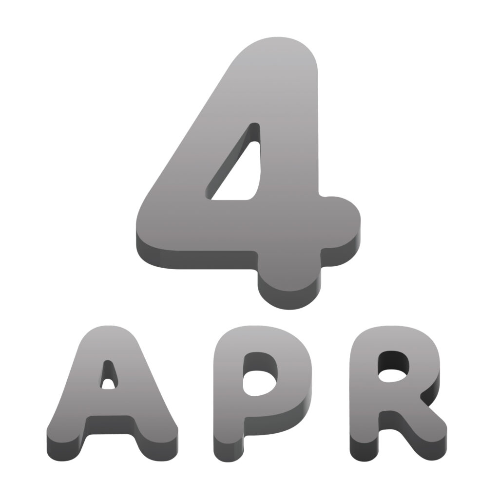 4月（April）の英語の略です。落ち着いたグレーのグラデーションです。 シンプルで素敵な使い勝手のよいカレンダー素材です。 無料ダウンロードできますのでよろし