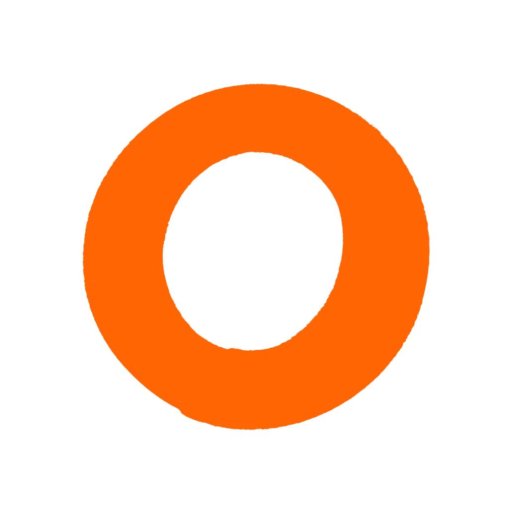 オレンジで描かれた手書き風の「