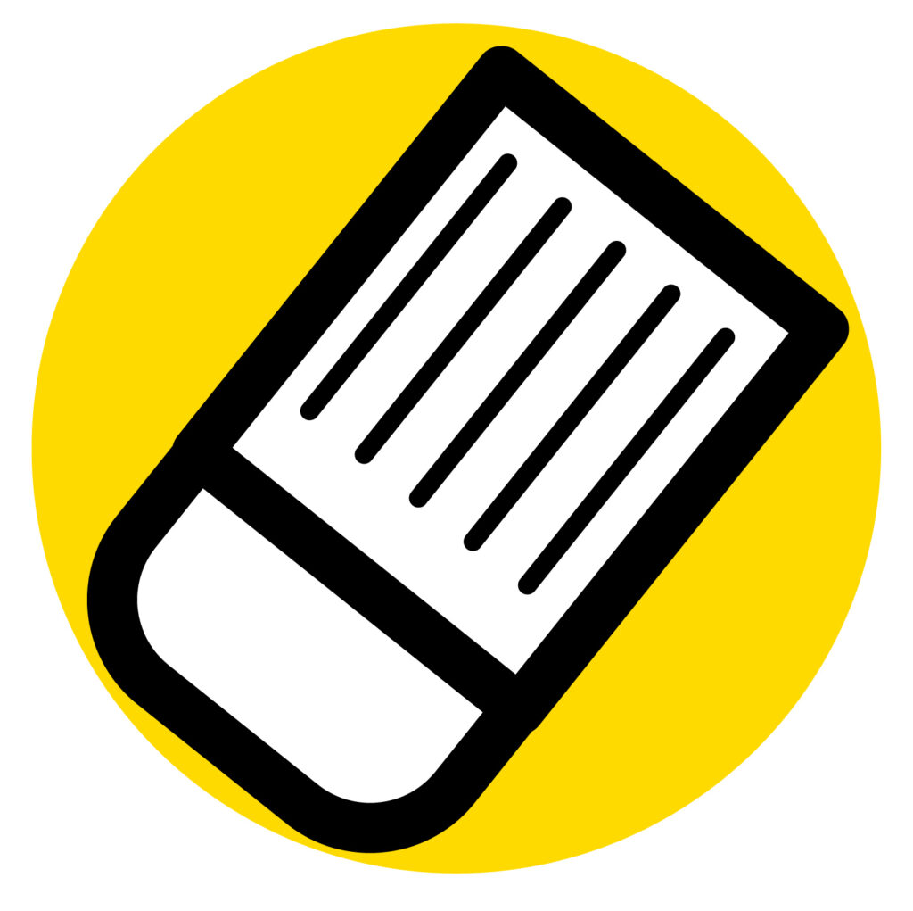 消しゴムのアイコン素材です。 消しゴムや文房具のアイコン素材としてご利用ください。 学校のチラシやウェブやバナーやチラシにご利用いただけるシンプルながら使い勝手